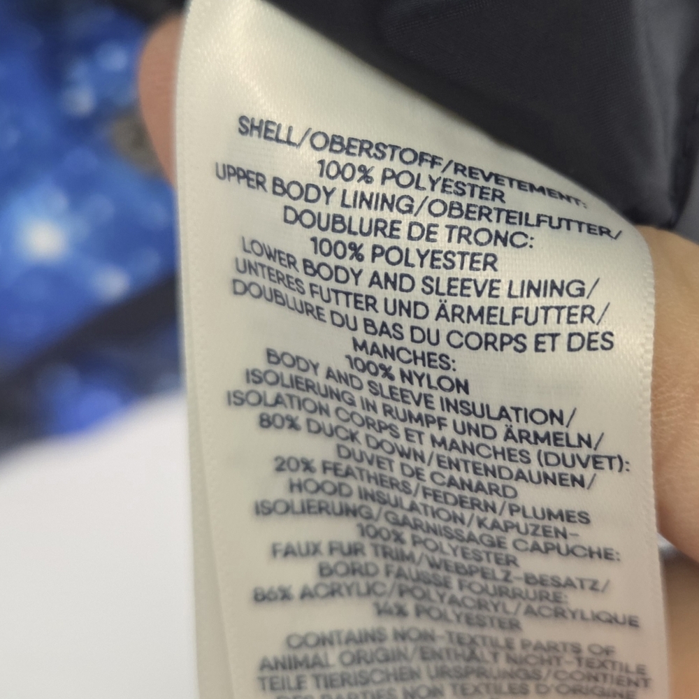 Lands End Kids Galaxy Down Filled Blue Winter Ski Jacket & Gloves Parka Size XL - Picture 7 of 9